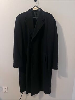 Andrew Fezza Black Pea Coat - Classic Single-Breasted Style
